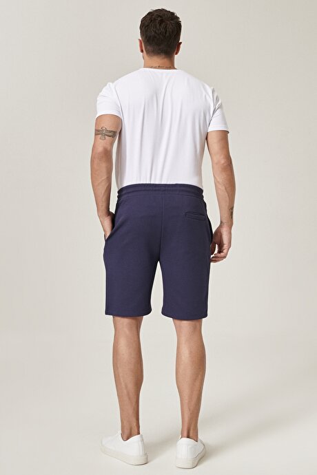 Slim Fit Günlük Rahat Spor Örme Lacivert Şort resmi