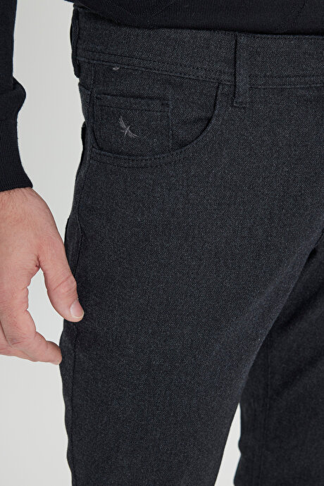 Slim Fit Dar Kesim Pamuklu Esnek Siyah Pantolon resmi