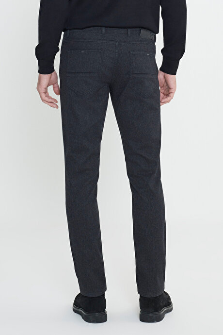 Slim Fit Dar Kesim Pamuklu Esnek Siyah Pantolon resmi