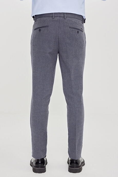 Slim Fit Dar Kesim Pamuklu Esnek Koyu Mavi Pantolon resmi