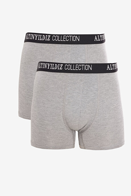 Yumuşak Dokulu 2'li Paket Gri Boxer resmi
