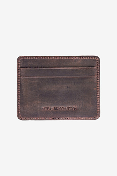 %100 Hakiki Deri Kahverengi Cüzdan resmi