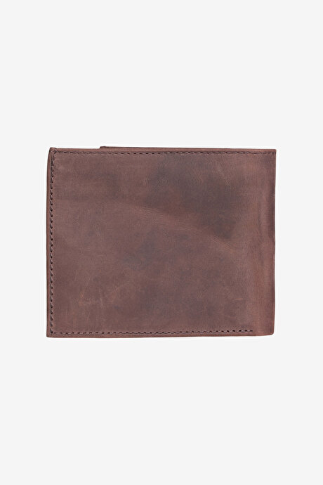 %100 Hakiki Deri Kahverengi Cüzdan resmi