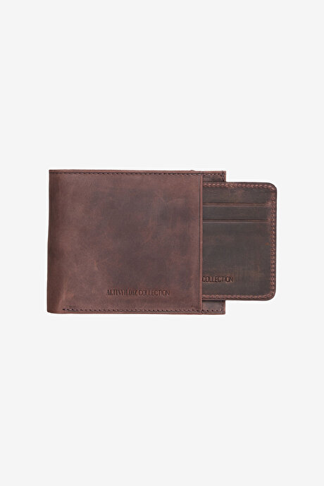 %100 Hakiki Deri Kahverengi Cüzdan4C1525100001KHV