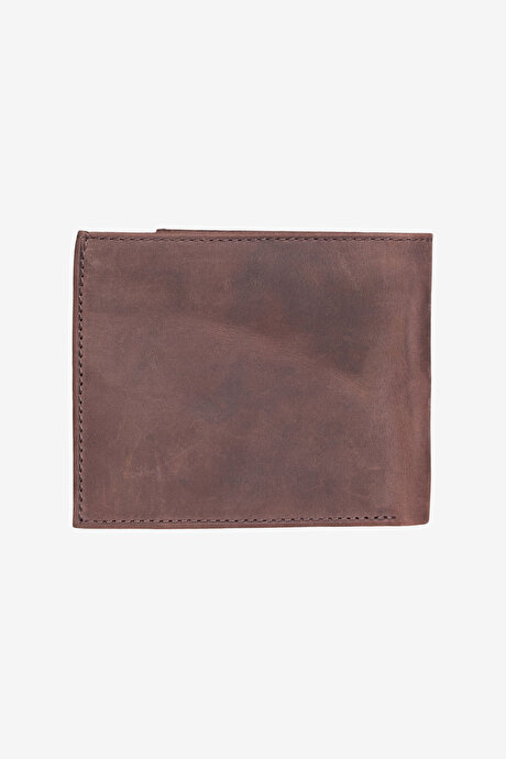 %100 Hakiki Deri Kahverengi Cüzdan resmi