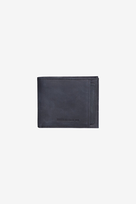 %100 Hakiki Deri Siyah Cüzdan resmi