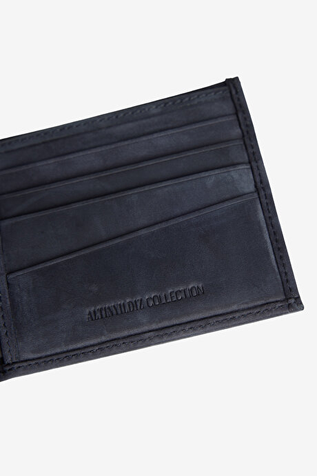 %100 Hakiki Deri Siyah Cüzdan resmi