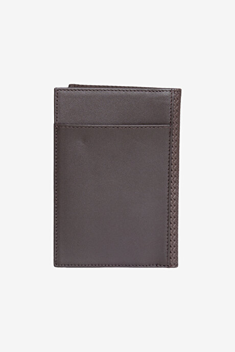 %100 Deri Kahverengi Cüzdan resmi