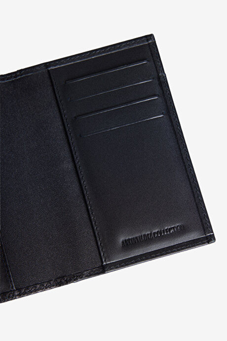 %100 Deri Siyah Cüzdan resmi