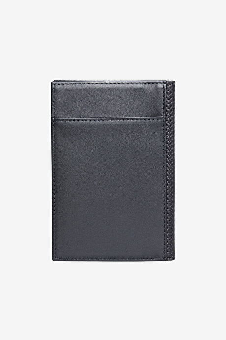 %100 Deri Siyah Cüzdan resmi