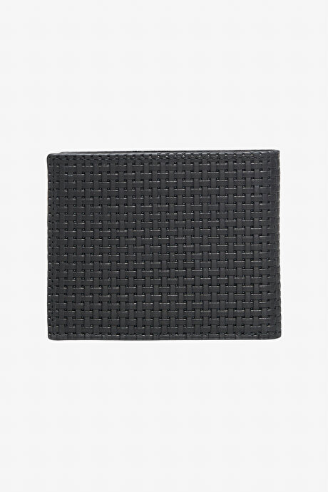 %100 Deri Siyah Cüzdan resmi