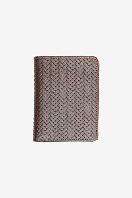 %100 Deri Kahverengi Cüzdan resmi