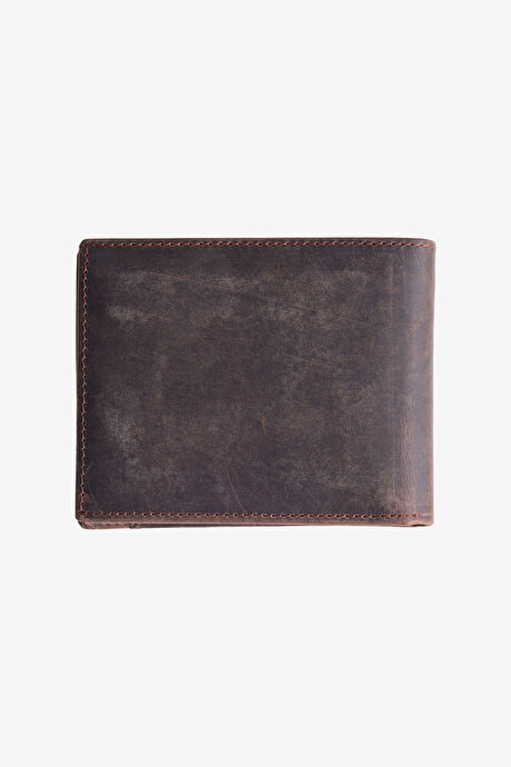 %100 Deri Kahverengi Cüzdan resmi