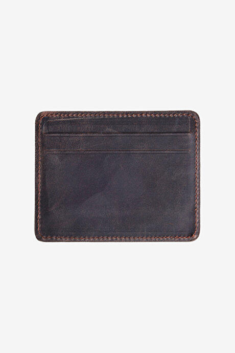 %100 Deri Kahverengi Cüzdan resmi