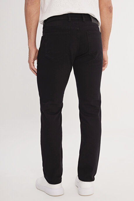 360 Derece Her Yöne Esneyen Slim Fit Dar Kesim Pamuklu Esnek 5 Cep Siyah Pantolon resmi