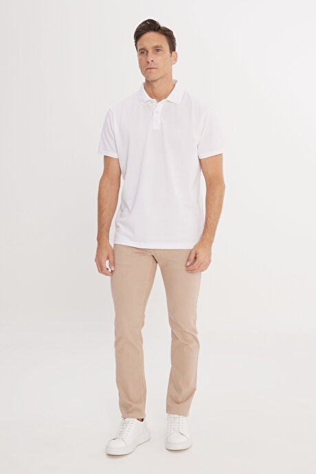 360 Derece Her Yöne Esneyen Slim Fit Dar Kesim Pamuklu Esnek 5 Cep Vizon Pantolon resmi