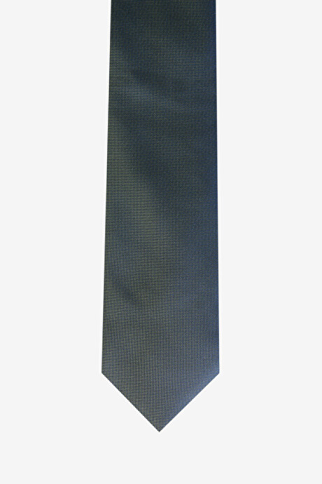 Desenli İpek Haki Kravat resmi