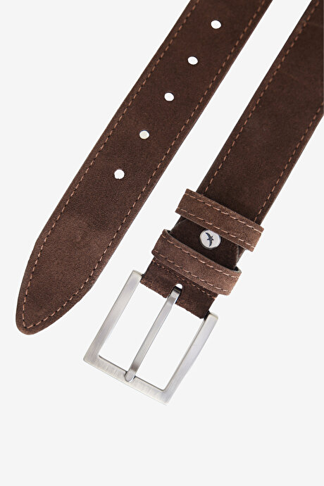 %100 Deri Desenli Casual Kahverengi Kemer resmi