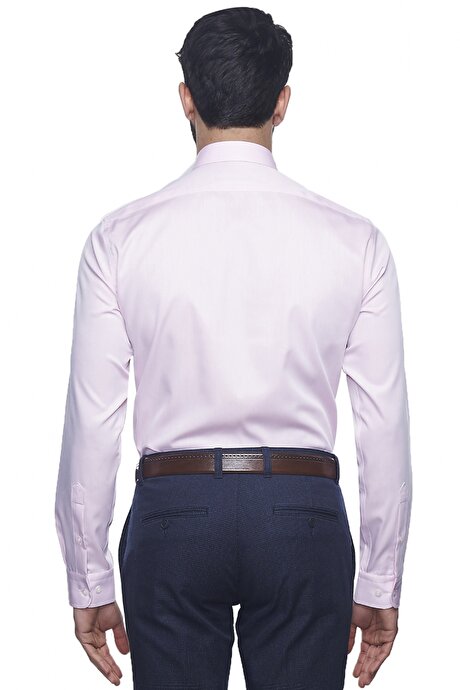 Tailored Slim Fit Non-Iron Desenli Pembe Gömlek resmi