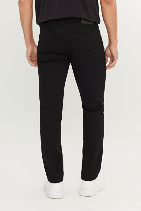 Pamuklu Slim Fit Dar Kesim 5 Cep Esnek Jean Denim Kot Siyah Denim Pantolon resmi