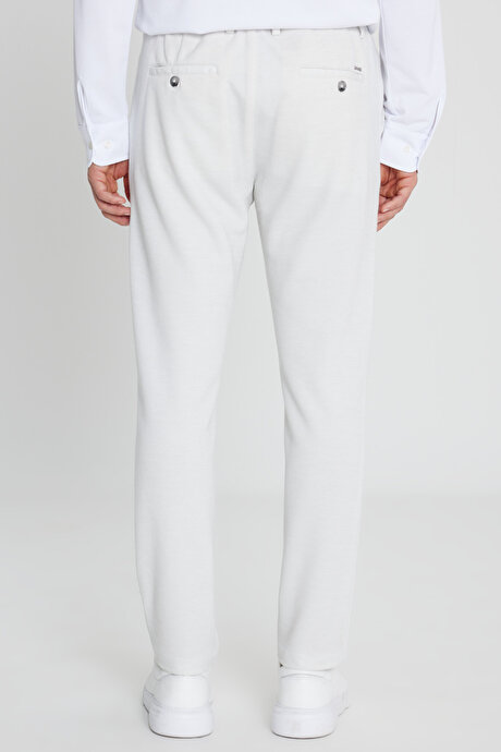 360 Her Yöne Esneyen Slim Fit Dar Kesim Beli Bağlamalı Armürlü Casual Taş Pantolon resmi