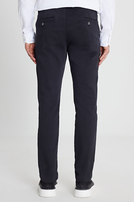 Pamuklu Slim Fit Dar Kesim Yan Cep Casual Siyah Pantolon resmi