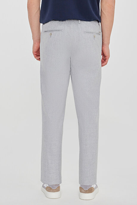 Slim Fit Dar Kesim Beli Bağlamalı Yan Cepli Gri Pantolon resmi