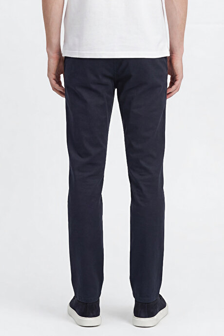 Pamuklu Slim Fit Dar Kesim 5 Cepli Esnek Casual Lacivert Pantolon resmi