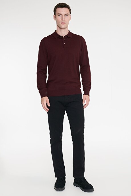 Pamuklu Slim Fit Dar Kesim 5 Cepli Esnek Casual Siyah Pantolon resmi