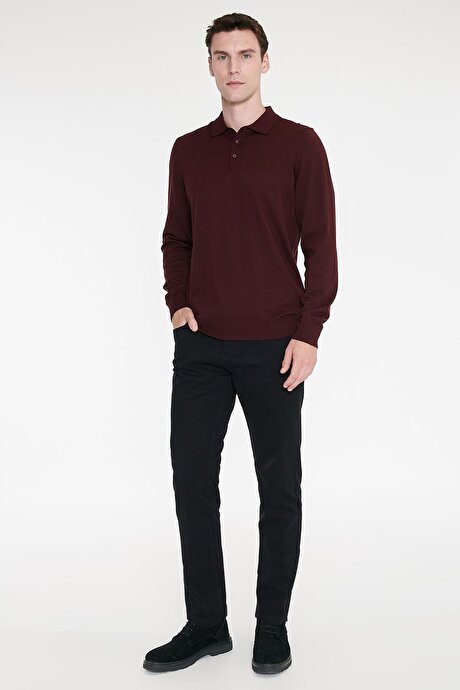 Pamuklu Slim Fit Dar Kesim 5 Cepli Esnek Casual Siyah Pantolon resmi