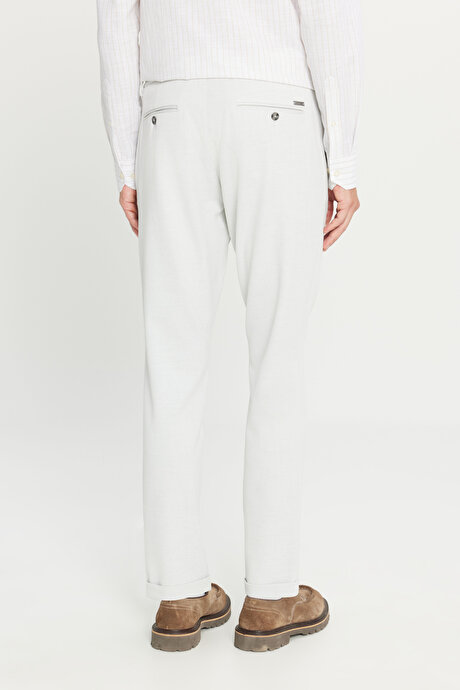 Slim Fit Dar Kesim Beli Bağlamalı Yan Cepli Esnek Casual Gri Pantolon resmi