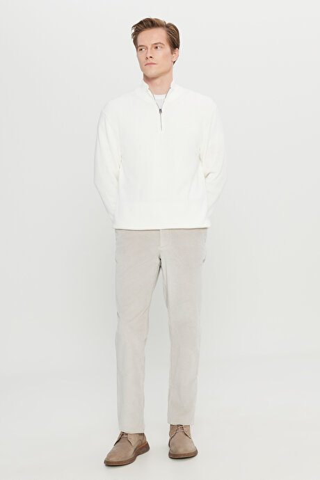 Pamuklu Slim Fit Dar Kesim Desenli Yan Cepli Taş Pantolon resmi