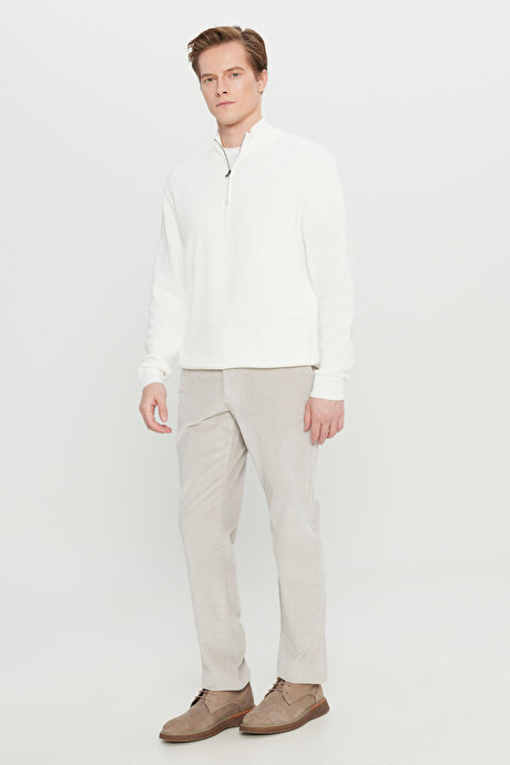 Pamuklu Slim Fit Dar Kesim Desenli Yan Cepli Taş Pantolon resmi