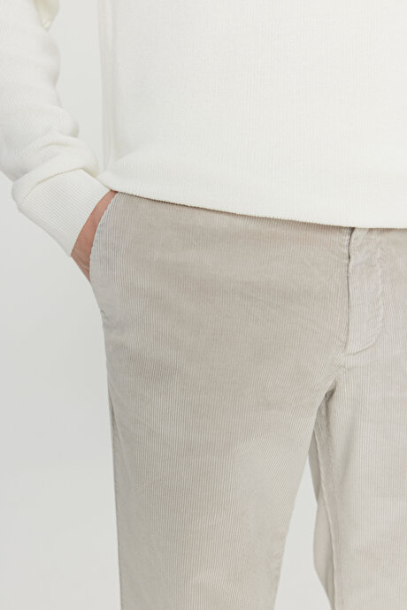 Pamuklu Slim Fit Dar Kesim Desenli Yan Cepli Taş Pantolon resmi