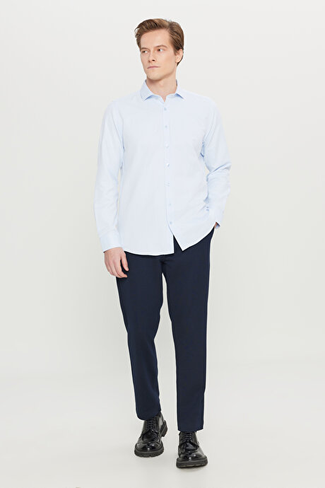 Jogger Slim Fit Dar Kesim Yan Cepli Beli Bağlamalı Casual Lacivert Pantolon resmi