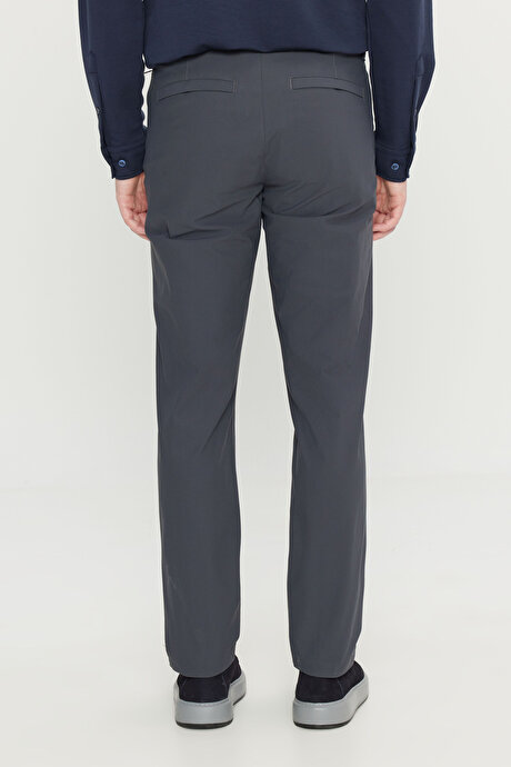 Slim Fit Dar Kesim Yan Cepli Casual Antrasit Pantolon resmi