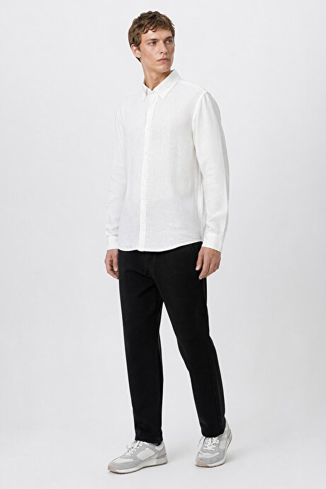 Jogger Slim Fit Dar Kesim Yan Cepli Beli Bağlamalı Siyah Pantolon resmi