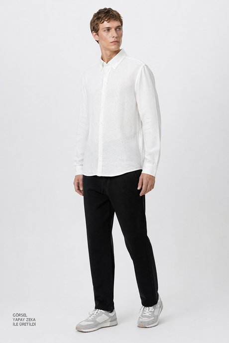 Jogger Slim Fit Dar Kesim Yan Cepli Beli Bağlamalı Siyah Pantolon resmi