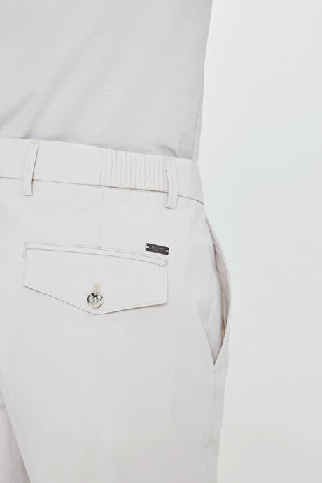 Slim Fit Dar Kesim Beli Lastikli Yan Cepli Casual Taş Pantolon resmi