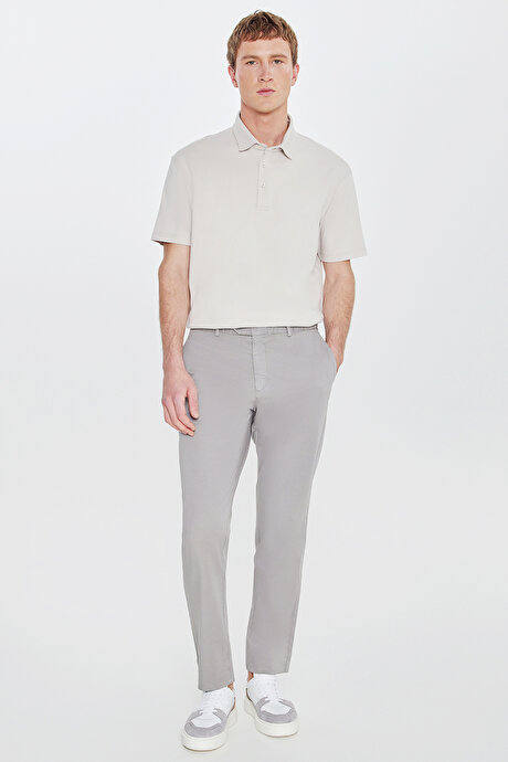 Slim Fit Dar Kesim Yan Cepli Casual Taş Pantolon resmi