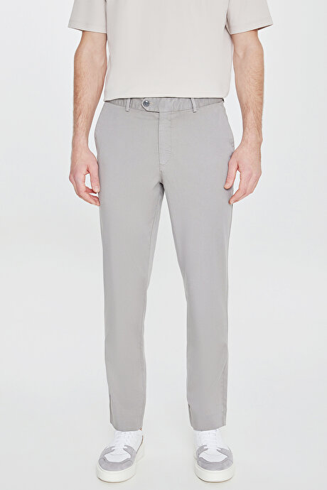 Slim Fit Dar Kesim Yan Cepli Casual Taş Pantolon resmi