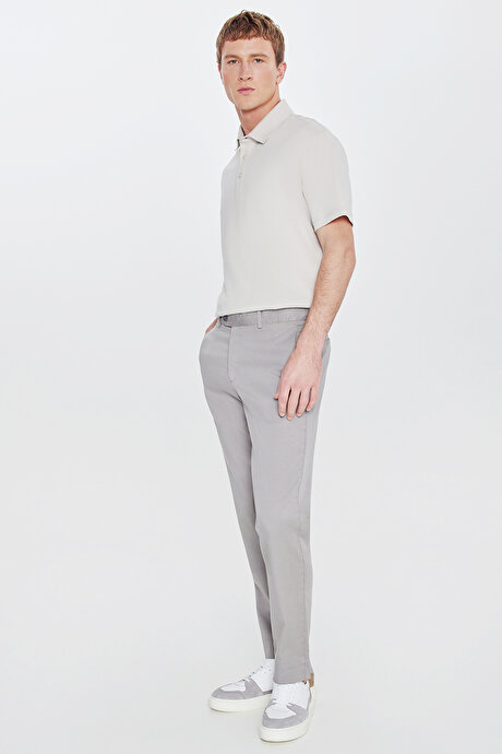 Slim Fit Dar Kesim Yan Cepli Casual Taş Pantolon resmi