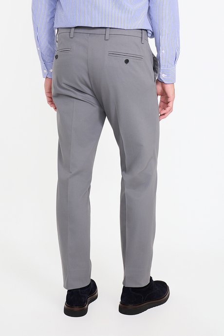Pamuklu Slim Fit Dar Kesim Yan Cepli Esnek Gri Pantolon resmi
