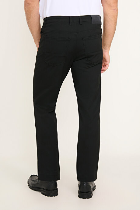 Slim Fit Dar Kesim 5 Cepli Esnek Siyah Pantolon resmi