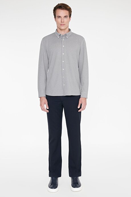 Slim Fit Dar Kesim 5 Cepli Esnek Lacivert Pantolon resmi
