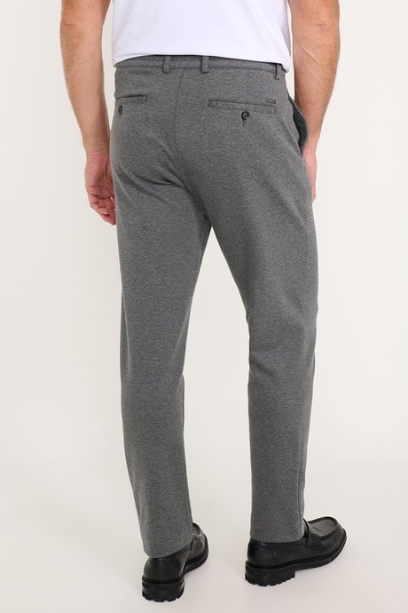 Pamuklu Slim Fit Dar Kesim Beli Bağlamalı Yan Cepli Esnek Casual Antrasit Pantolon resmi
