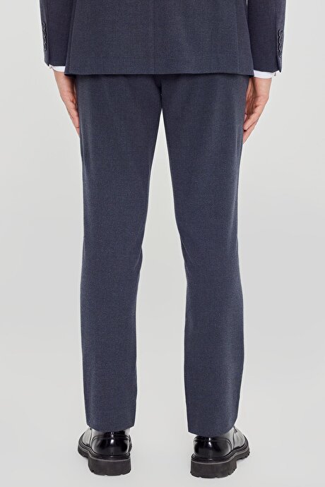 Ekstra Slim Fit Mono Yaka Kapak Cepli Lacivert Takım Elbise resmi