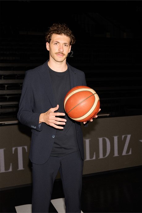Slim Fit Dar Kesim Kırlangıç Yaka Beli Bağlamalı Kapak Cepli Düz Gofre Desenli Lacivert Takım Elbise resmi