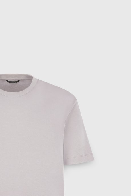%100 Pamuk Modern Fit Bisiklet Yaka Basic Taş Tişört resmi