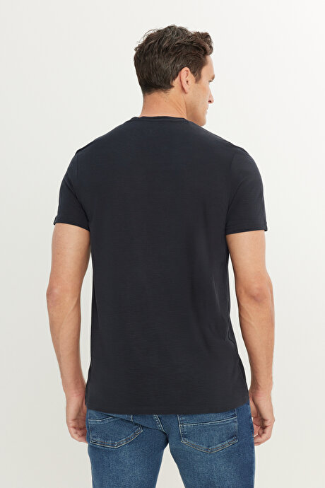 Yumuşak Dokulu Slim Fit Dar Kesim Bisiklet Yaka Antrasit Tişört resmi